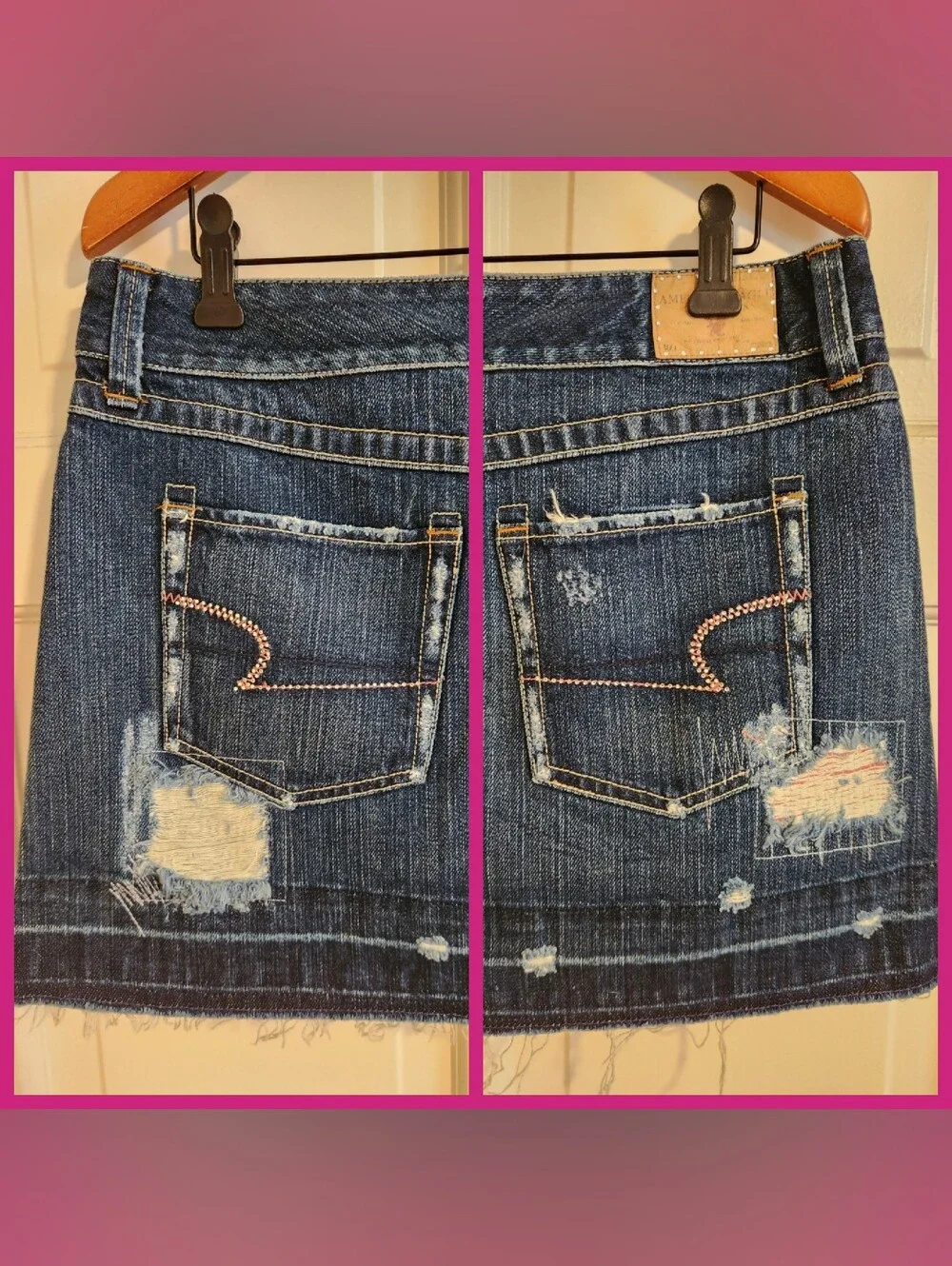💘American Eagle💘 - Distressed Denim Mini Skirt